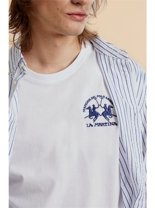 T-shirt uomo manica corta in jersey di cotone con team logo - Vernie LA MARTINA | MCR009JS388/00001
